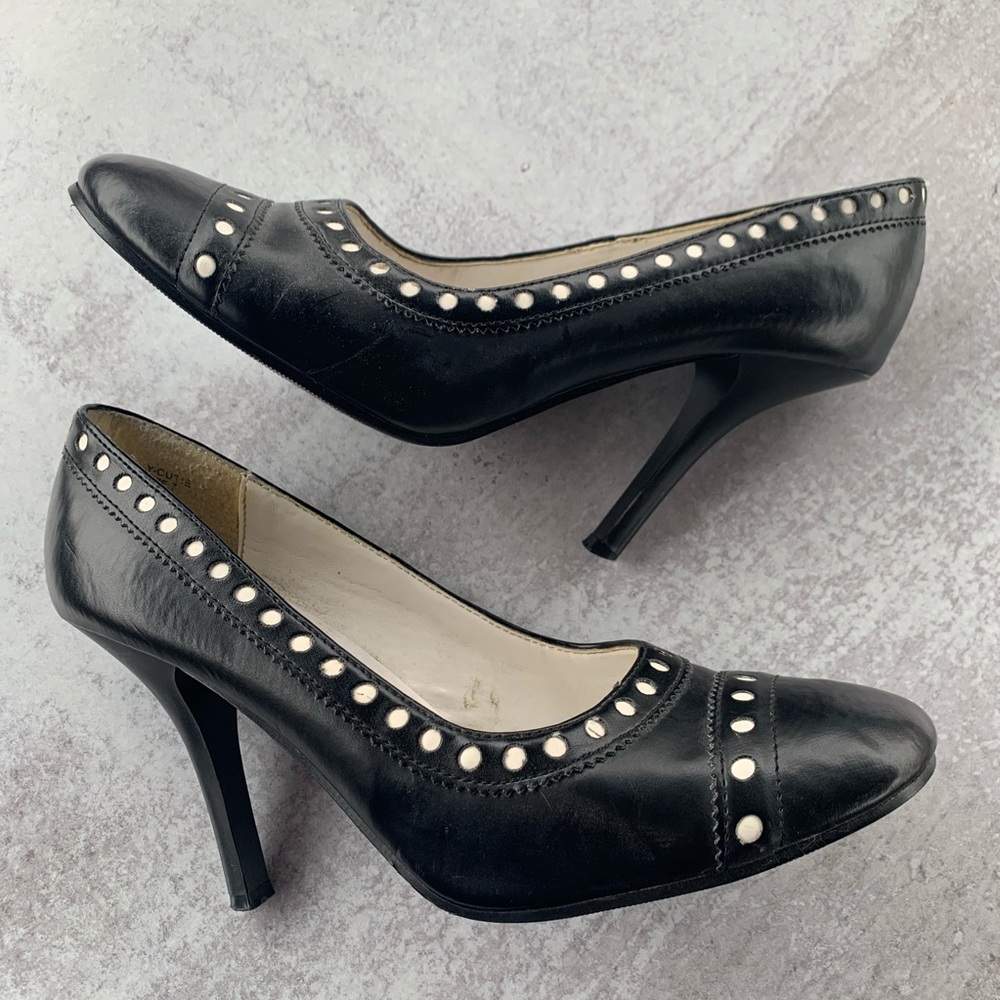 Dancing Heart Black w/ White Polka Dot Heels